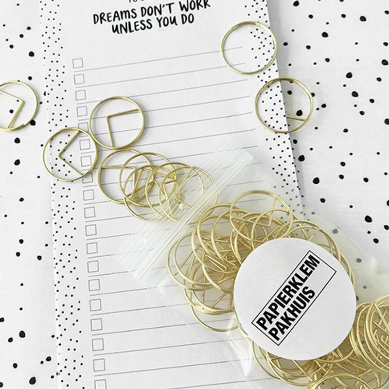 Paperclips rond goud 25 mm | 50 stuks