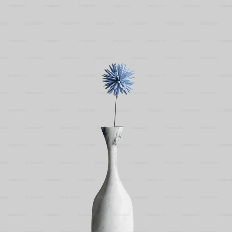 White flower vase